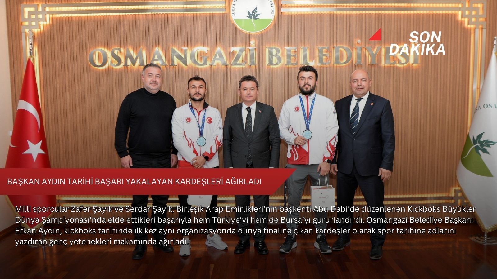 Başkan Aydın tarihi başarı yakalayan kardeşleri ağırladı
