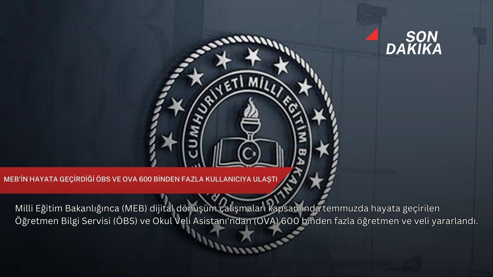 MEB'in hayata geçirdiği ÖBS ve OVA 600 binden fazla kullanıcıya ulaştı