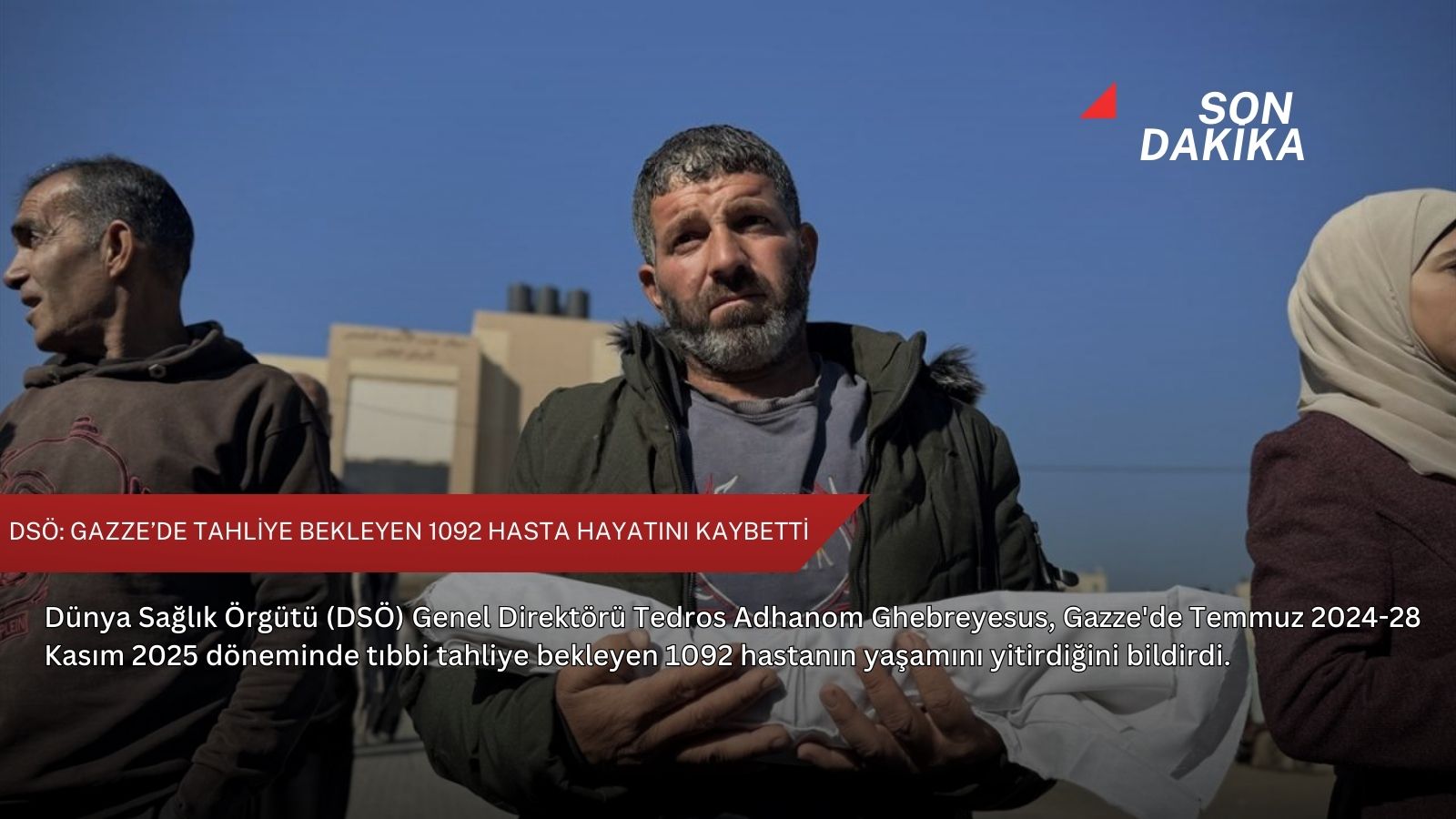 DSÖ: Gazze’de tahliye bekleyen 1092 hasta hayatını kaybetti