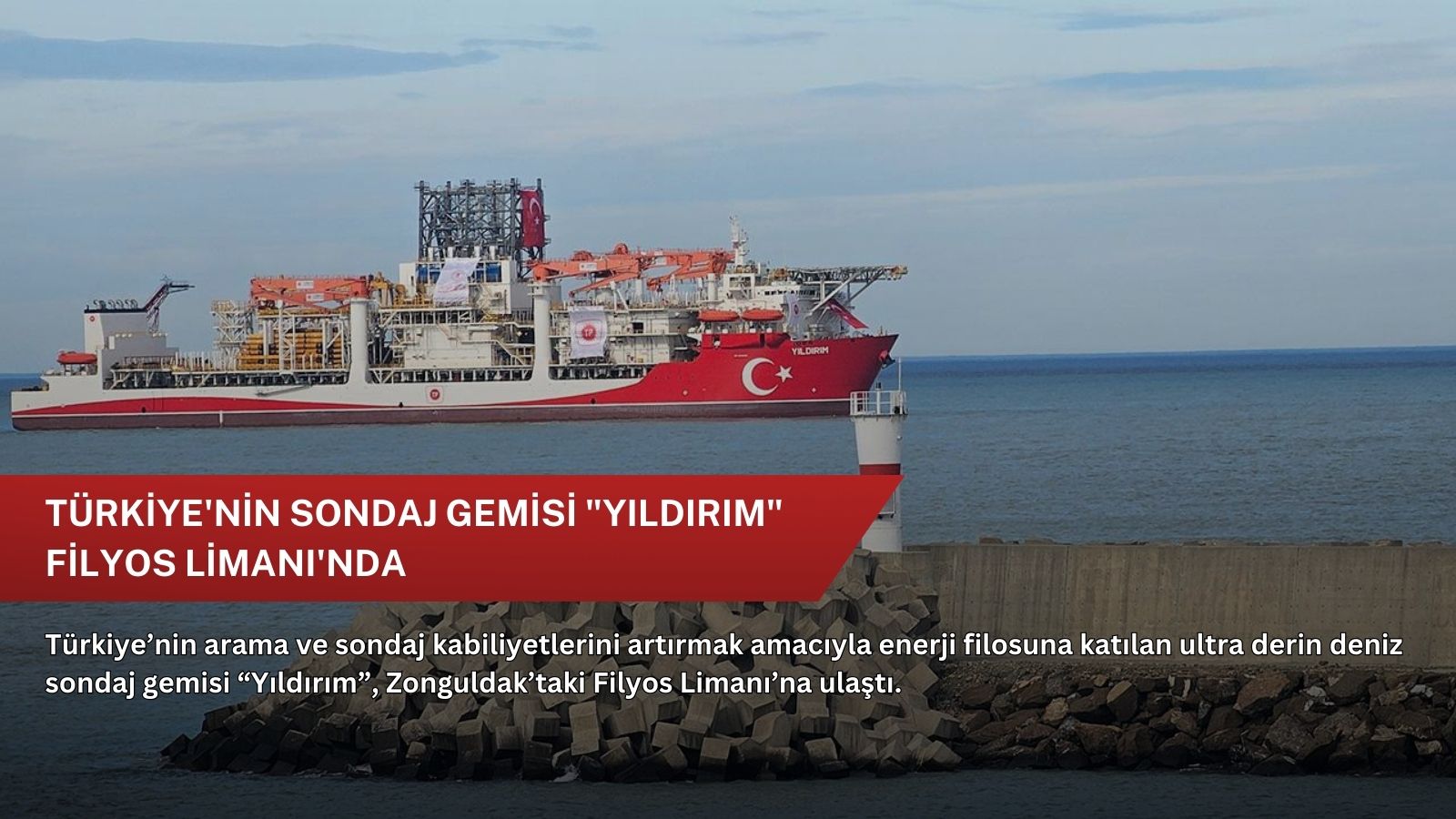 Türkiye'nin sondaj gemisi "Yıldırım" Filyos Limanı'nda