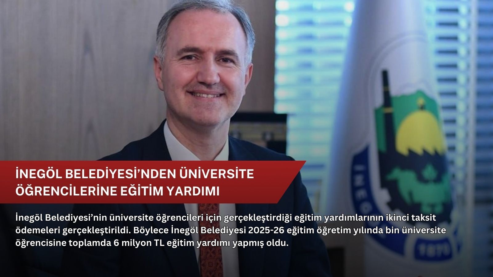 İnegöl Belediyesi’nden üniversite öğrencilerine eğitim yardımı