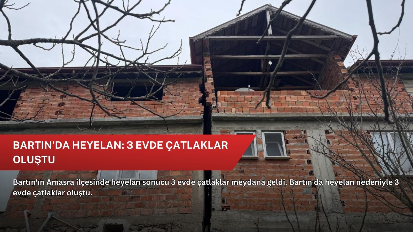 Bartın'da heyelan: 3 evde çatlaklar oluştu