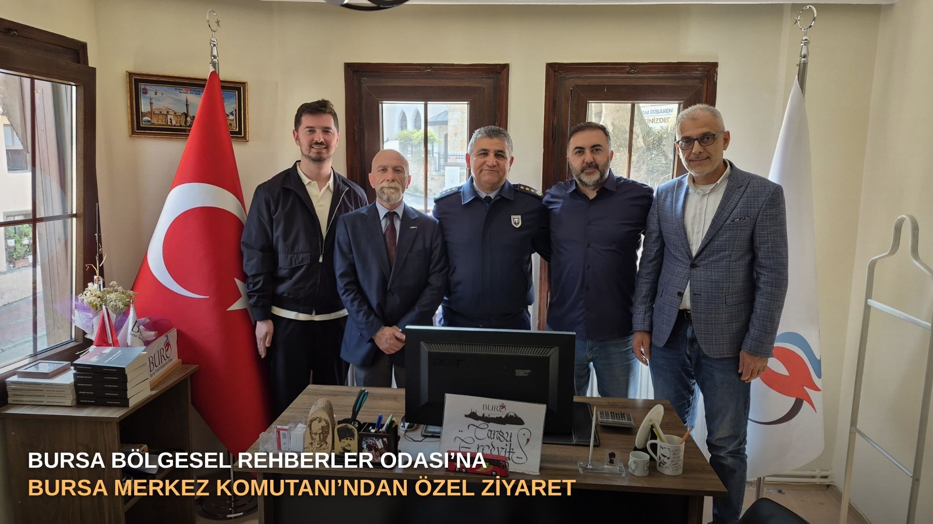 Bursa Bölgesel Rehberler Odası’na, Bursa Merkez Komutanı’ndan özel ziyaret
