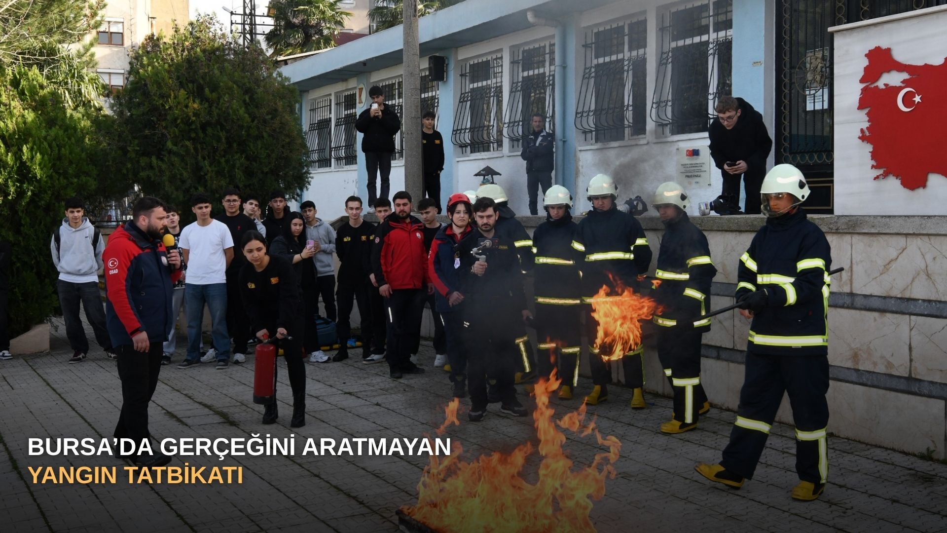 Bursa’da gerçeğini aratmayan yangın tatbikatı