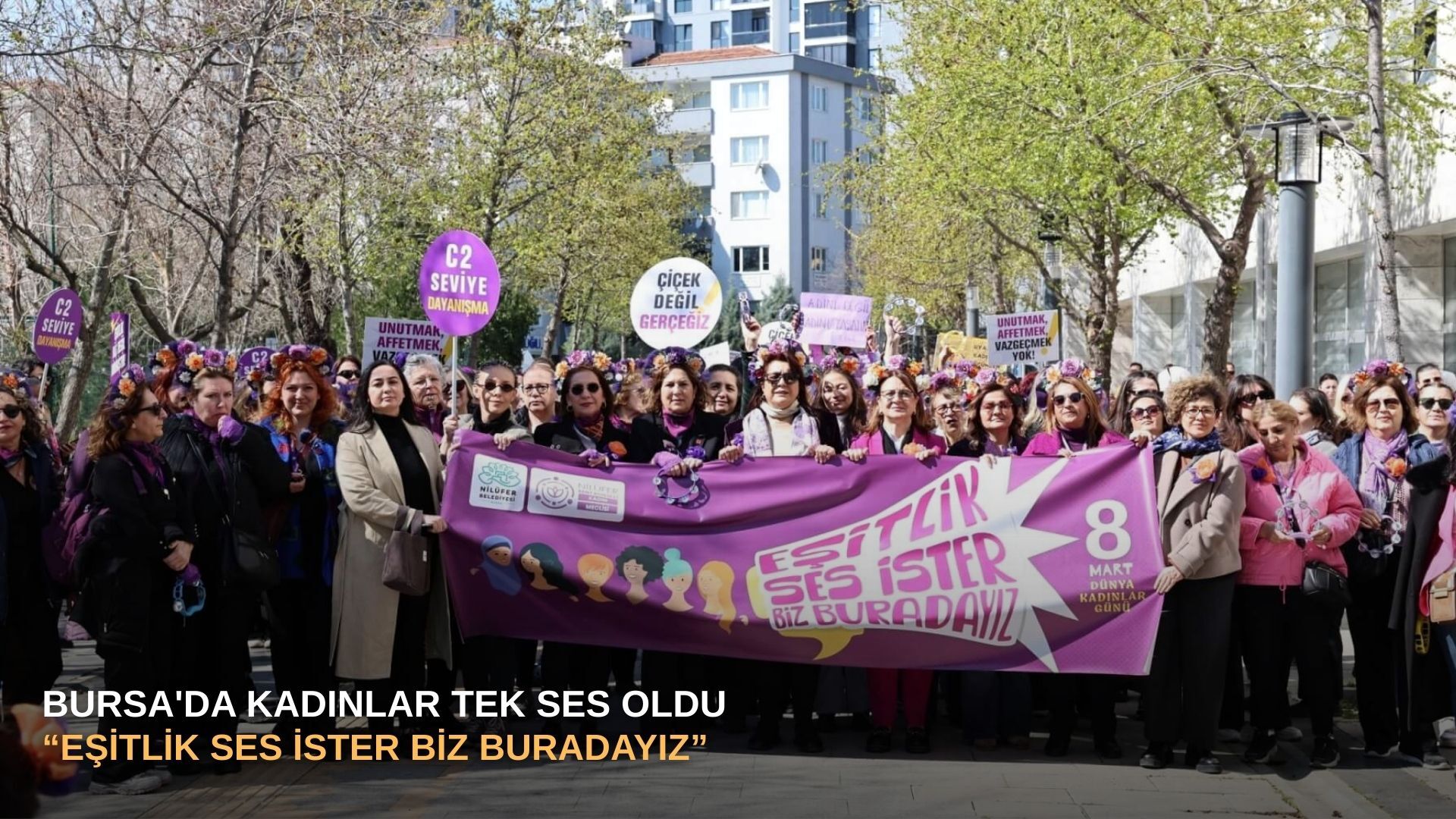Bursa'da kadınlar tek ses oldu: “Eşitlik Ses İster Biz Buradayız”