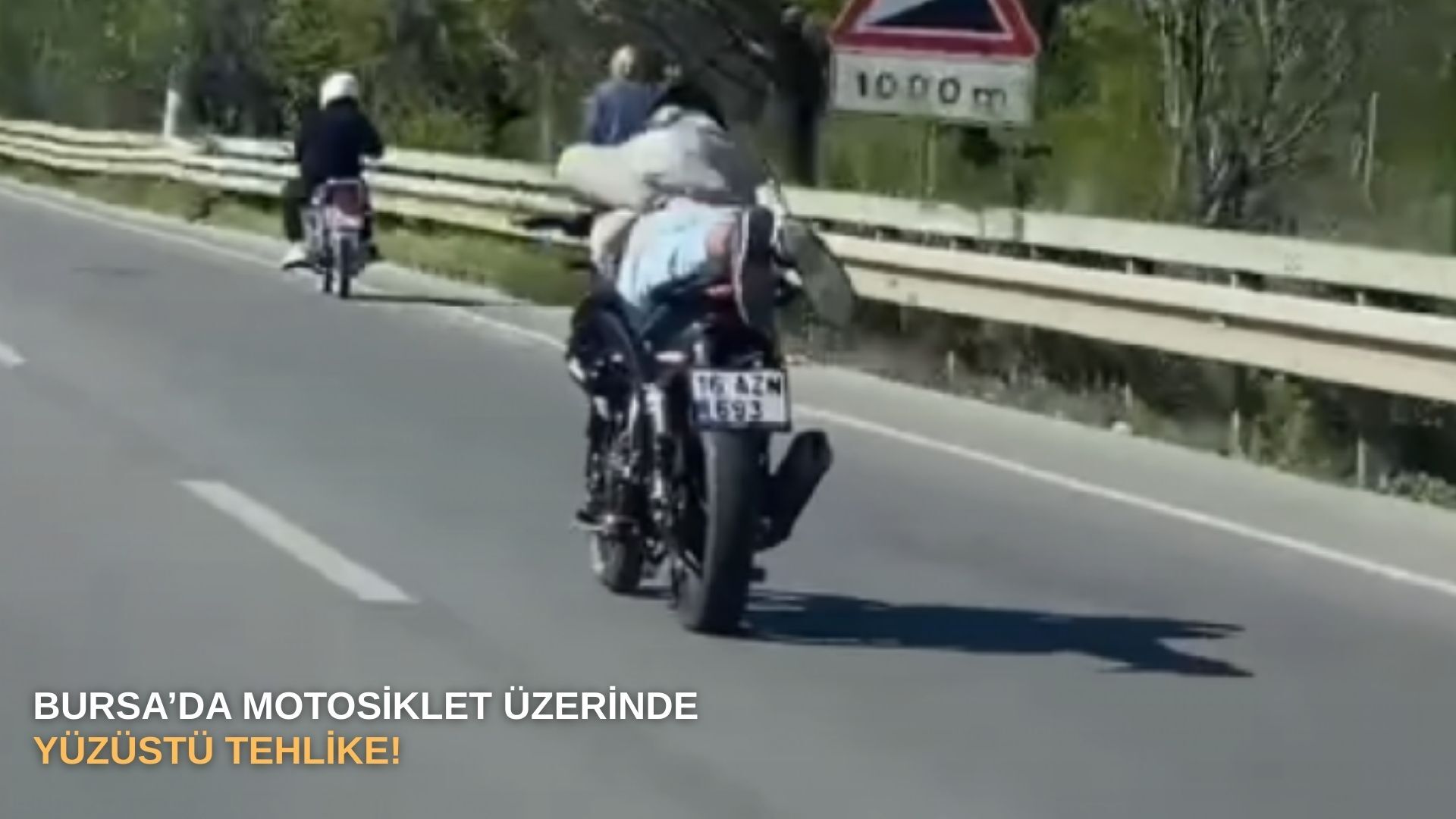 Bursa’da motosiklet üzerinde yüzüstü tehlike!