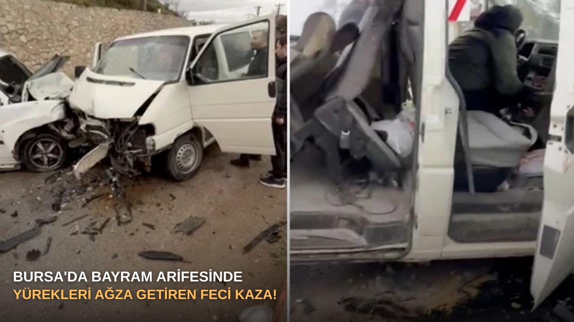 Bursa'da Bayram arifesinde yürekleri ağza getiren feci kaza!