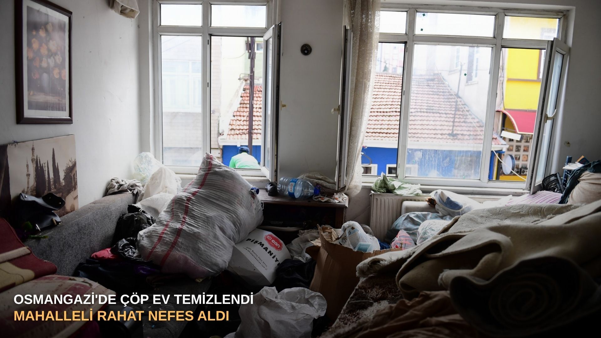 Osmangazi'de çöp ev temizlendi mahalleli rahat nefes aldı