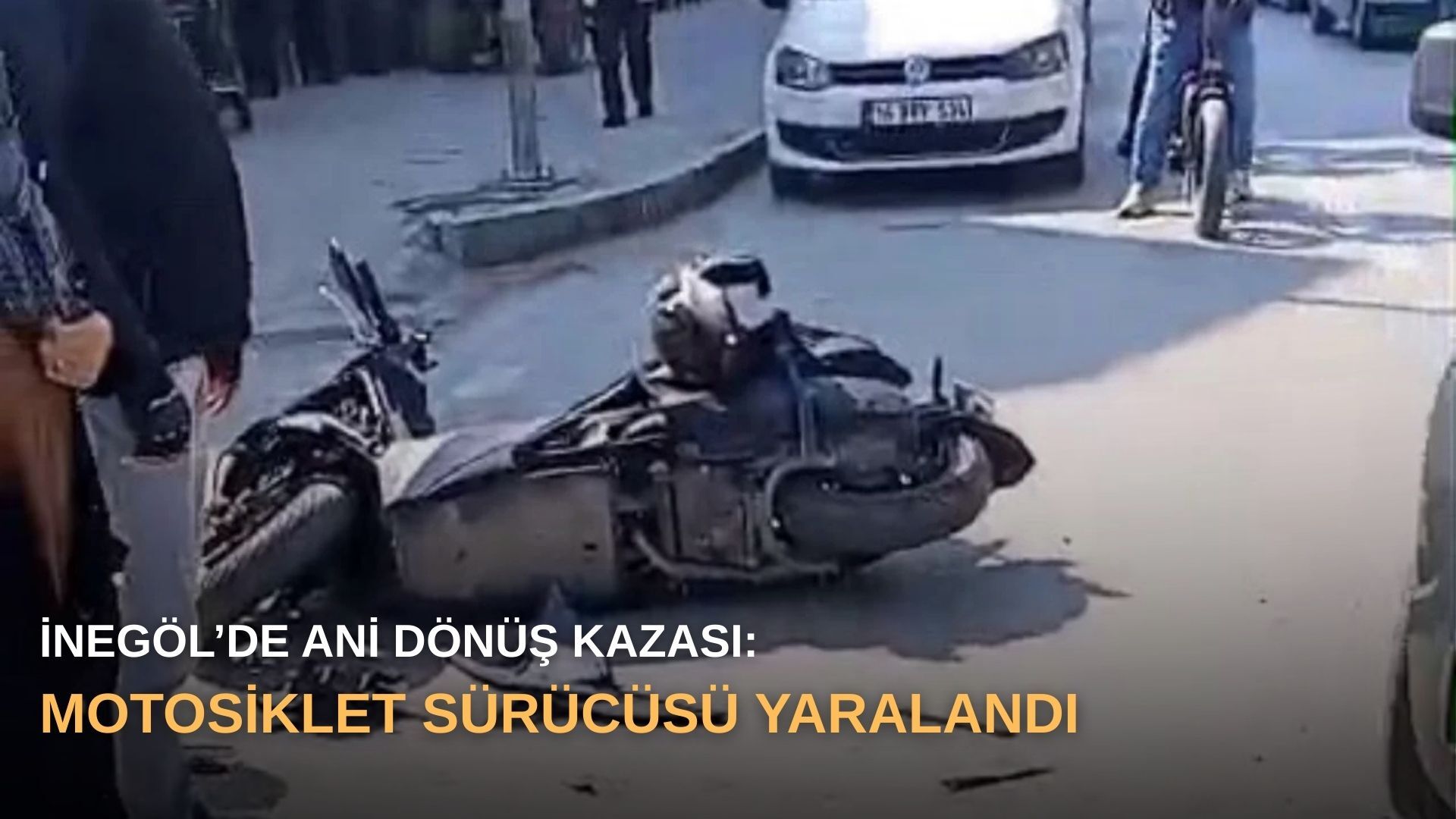 İnegöl’de ani dönüş kazası: Motosiklet sürücüsü yaralandı