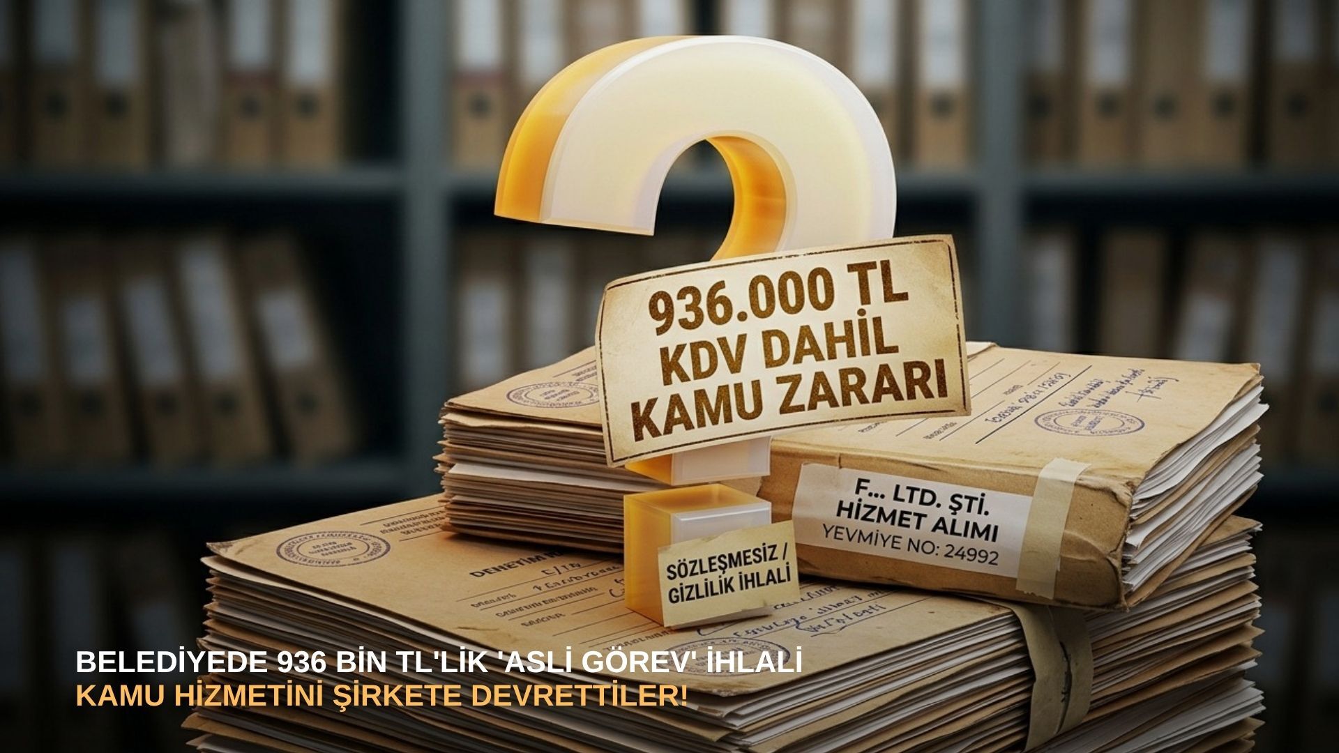 Belediyede 936 bin tl'lik 'asli görev' ihlali: Kamu hizmetini şirkete devrettiler!