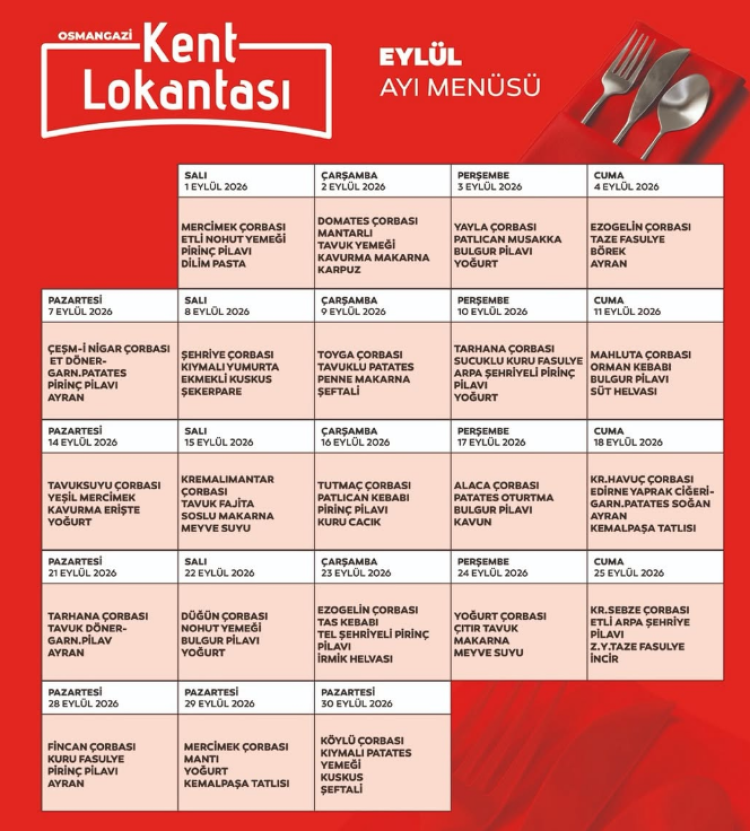 Bursada Kent Lokantalarinin Eylul Menuleri Aciklandi Ilcelere Gore Fiyatlar Ve Program 3