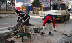 Düzce'de kaldırım çalışmaları devam ediyor