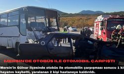 Mersin'de otobüs ile otomobil çarpıştı