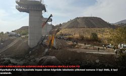 Diyarbakır'da köprü inşaatında iskele çöktü