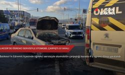 Balıkesir'de öğrenci servisiyle otomobil çarpıştı: 8 yaralı