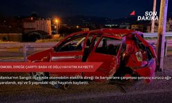 Otomobil direğe çarptı: Baba ve oğlu hayatını kaybetti