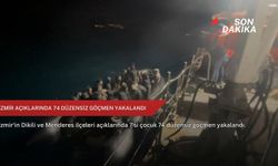 İzmir açıklarında 74 düzensiz göçmen yakalandı