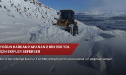 Yoğun kardan kapanan 2 bin 956 yol için ekipler seferber