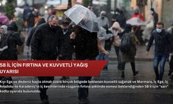 58 il için fırtına ve kuvvetli yağış uyarısı