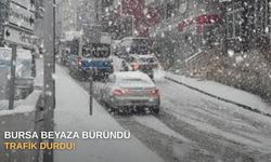 Bursa beyaza büründü, trafik durdu!