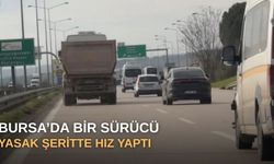 Bursa’da bir sürücü yasak şeritte hız yaptı