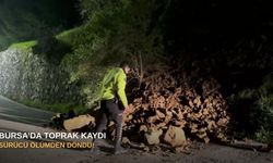 Bursa’da toprak kaydı, sürücü ölümden döndü!