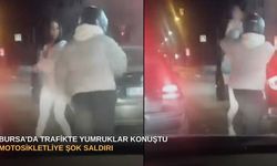 Bursa’da trafikte yumruklar konuştu: Motosikletliye şok saldırı