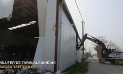 Nilüfer’de tarım alanındaki kaçak yapı yıkıldı