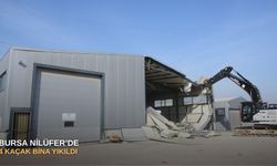 Bursa Nilüfer’de 4 kaçak bina yıkıldı