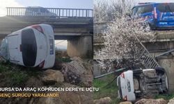 Bursa’da araç köprüden dereye uçtu: Genç sürücü yaralandı!