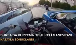 Bursa’da Kuryenin Tehlikeli Manevrası Kazayla Sonuçlandı