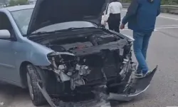 Bursa'da kontrolden çıkan otomobil ters döndü