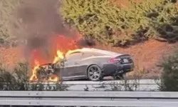 Bursa’da lüks otomobil yangını! Sürücünün o hamlesi hayat kurtardı