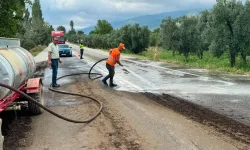 Orhangazi-İznik Yolu'nda Tehlikeyi Ekipler Temizledi