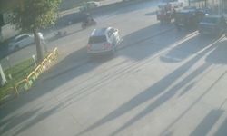 Bursa’da güvenlik kamerasına yansıyan kaza! Motosiklet sürücüsü böyle savruldu