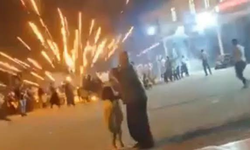 Bursa’da kız isteme eğlencesinde tehlikeli anlar! Havai fişekler davetlilerin arasına düştü
