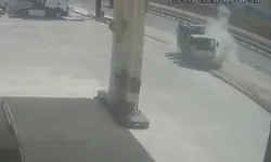 Bursa’da korkutan kaza! Kamyonet benzinliğe uçtu, o anlar kamerada