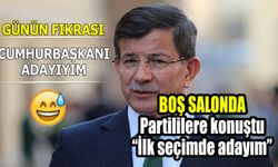 Ahmet Davutoğlu boş salona seslendi