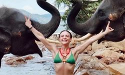 Rabia Soytürk'ün Tayland tatilindeki fil pozları olay yarattı