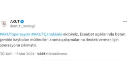 Çanakkale açıklarında göçmenleri taşıyan bot battı