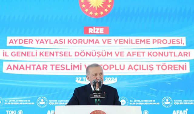 ERDOĞAN; RİZE VE DİĞER 80 İLİMİZ İÇİN ÇALIŞMAYA, HAYALLERİ TEK TEK GERÇEKLEŞTİRMEYE DEVAM EDECEĞİZ!