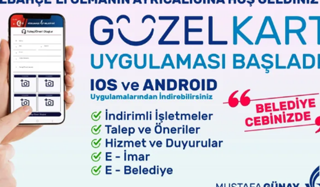 Güzelbahçe Belediyesi, GÜZELKART mobil uygulaması hizmete başladı