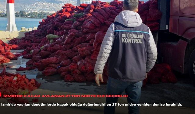 İzmir'de kaçak avlanan 27 ton midye ele geçirildi
