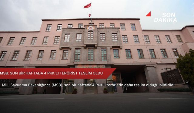 MSB: Son bir haftada 4 PKK'lı terörist teslim oldu