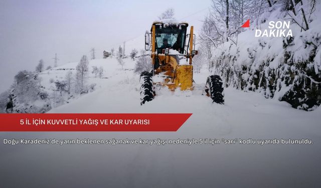 5 il için kuvvetli yağış ve kar uyarısı