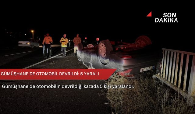 Gümüşhane'de otomobil devrildi: 5 yaralı