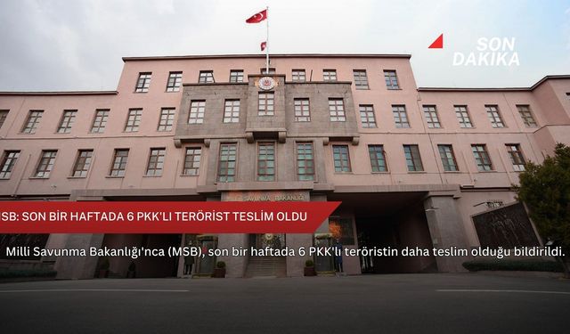 MSB: Son bir haftada 6 PKK'lı terörist teslim oldu