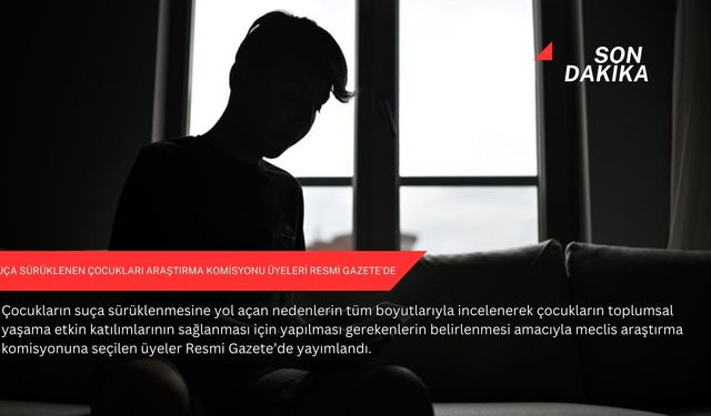 Suça sürüklenen çocukları araştırma komisyonu üyeleri Resmi Gazete’de