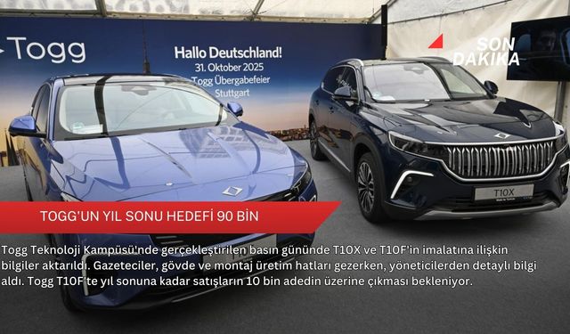 Togg'un yıl sonu hedefi 90 bin