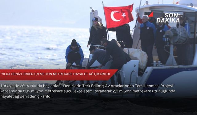 11 yılda denizlerden 2,9 milyon metrekare hayalet ağ çıkarıldı